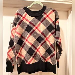 Rachel Zoe Plaid Sweater - Black, Red, Cream